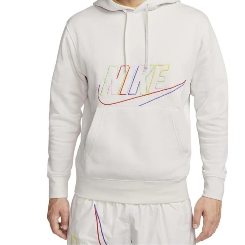White Nike Logo Hoodie Large